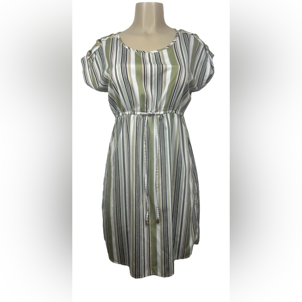 HINT OF BLUSH Women’s Shirt DRESS Size SMALL Elastic Drawstring Waist 
A-435